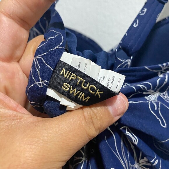 NIP TUCK SWIM Foil Joanne Twist Front Tummy Control One Piece Navy Blue 8 - Picture 16 of 16